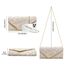 Larcenciel Clutch Apricot, Elegant Spitze Satin Handtasche mit Abnehmbarer Kette, Vintage Nude Envelope Abendtasche mit Blumenmuster, Mode Umschlag Crossbody Tasche für Hochzeit Prom Party, 22x11x5CM