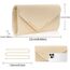 Larcenciel Clutch Apricot, Elegant Wildleder Handtasche mit Abnehmbarer Kette, Klassisch Samt Envelope Abendtasche, Mode Suede Velvet Umschlag Crossbody Umhängetasche für Hochzeit, Party, 22x11x5CM