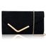 Larcenciel Clutch Schwarz, Elegant Wildleder Handtasche mit Abnehmbarer Kette, Klassisch Samt Envelope Abendtasche, Mode Suede Velvet Umschlag Crossbody Umhängetasche für Hochzeit, Party, 22x11x5CM