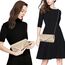 Larcenciel Clutch, Glitzer Pailletten Tasche mit Kette, Elegant Damen Abendtasche Kleine Envelope Handtasche für Hochzeit Party Bankett (Champagner)