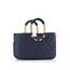 reisenthel loopshopper M frame rhombus midnight gold – Stabile Tasche mit praktischen Fächern aus recycelten PET-Flaschen – Eleganz beim Einkaufen, viel Funktion inklusive!