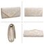 Larcenciel Clutch Apricot, Elegant Spitze Satin Handtasche mit Abnehmbarer Kette, Vintage Nude Envelope Abendtasche mit Blumenmuster, Mode Umschlag Crossbody Tasche für Hochzeit Prom Party, 22x11x5CM