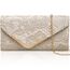 Larcenciel Clutch Apricot, Elegant Spitze Satin Handtasche mit Abnehmbarer Kette, Vintage Nude Envelope Abendtasche mit Blumenmuster, Mode Umschlag Crossbody Tasche für Hochzeit Prom Party, 22x11x5CM