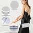 Larcenciel Clutch Silber, Glitzer Tasche Handtasche mit Abnehmbarer Kette, Elegant Abendhandtasche für Damen, Pailletten Taschen Crossbody Envelope Umhängetasche für Hochzeit Party Bankett Feiertage