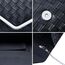 Larcenciel Clutch Schwarz, Elegant Leder Handtasche mit Abnehmbarer Kette, Vintage Karierte Envelope Abendtasche, Mode Umschlag Umhängetasche, Crossbody Tasche für Hochzeit Party Bankett, 22x11x5CM