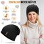 HAMUNI Mütze Damen Dünne Mütze Herren - Slouch Beanie Mütze - Leicht Elastisch Weich Chemo Mützen - Atmungsaktiv Long Beanie - Ideale Beanie Mütze für Alle Jahreszeiten (01Schwarz)