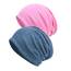 Senker Fashion Slouchy Beanie-Mütze, Baumwolle, Chemo-Kopfbedeckung, Mützen für Damen und Herren, I-Denim-Blau/Rosa, 2 Stück, I-Denim, Blau/Rosa, Large