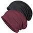 Senker Fashion Slouchy Beanie-Mütze für Damen und Herren, Chemo-Kopfbedeckung, Baumwolle, weich, leicht, Chemo-Totenkopfkappe, elastisch, Schwarz Rot, Large
