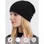Senker Fashion Slouchy Beanie-Mütze für Damen und Herren, Chemo-Kopfbedeckung, Baumwolle, weich, leicht, Chemo-Totenkopfkappe, elastisch, Schwarz Rot, Large