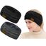 Winter Schleifen Stirnband Damen Gestrickt Warmes Stirnbänder Ohrenwärmer Kopfband Haarband Verdicken für Frauen Mädchen, Elastische Häkelarbeit Thermo Stirnband (Reines Schwarz, reines Grau)