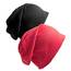 Senker Baggy Soft Cotton Slouchy Stretch Beanie Mütze, Chemo Mützen für Damen und Herren, Schwarz/Rot, 2 Stück, schwarz/red, Einheitsgröße