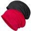 Senker Baggy Soft Cotton Slouchy Stretch Beanie Mütze, Chemo Mützen für Damen und Herren, Schwarz/Rot, 2 Stück, schwarz/red, Einheitsgröße