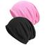 Senker Fashion Slouchy Beanie-Mütze, Baumwolle, Chemo-Kopfbedeckung, für Damen und Herren, 2 Stück, Dunkelgrau/Violett, Large
