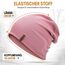HAMUNI Mütze Damen Dünne Mütze Herren - Slouch Beanie Mütze - Leicht Weich Chemo Mützen - Atmungsaktiv Long Beanie - Elastisch Mützen - Ideale Beanie Mütze für Alle Jahreszeiten (Rosa)