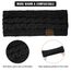 Winter Schleifen Stirnband Damen Gestrickt Warmes Stirnbänder Ohrenwärmer Kopfband Haarband Verdicken für Frauen Mädchen, Elastische Häkelarbeit Thermo Stirnband (Reines Schwarz, reines Grau)