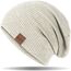 HAMUNI Mütze Damen Slouch Beanie Mütze Herren Elastisch Weich Bequem Jersey Mütze Klassische Mode Longbeanie perfekt für Frühling Herbst und Winter (Hellgrün)
