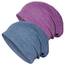 Senker Fashion Slouchy Beanie-Mütze für Damen und Herren, Chemo-Kopfbedeckung, Baumwolle, weich, leicht, Chemo-Totenkopfkappe, elastisch, Blau / Violett, Large