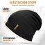 HAMUNI Mütze Damen Dünne Mütze Herren - Slouch Beanie Mütze - Leicht Weich Chemo Mütze - Atmungsaktiv Long Beanie - Elastisch Mütze - Ideale Beanie Mütze für Alle Jahreszeiten (Schwarz 01+Rosa)