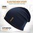 HAMUNI Mütze Damen - Dünne Slouch Beanie Mütze Herren - Leicht Weich Chemo Mützen - Atmungsaktiv Longbeanie - Elastisch Beanie Mütze Ideale für Alle Jahreszeiten (Dunkelblau)