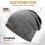 HAMUNI Mütze Damen Dünne Mütze Herren - Slouch Beanie - Leicht Weich Chemo Mützen - Atmungsaktiv Longbeanie - Elastisch Mützen - Ideale Beanie Mütze für Alle Jahreszeiten (Dunkelgrau)