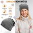 HAMUNI Mütze Damen Dünne Mütze Herren - Slouch Beanie - Leicht Weich Chemo Mützen - Atmungsaktiv Longbeanie - Elastisch Mützen - Ideale Beanie Mütze für Alle Jahreszeiten (Dunkelgrau)