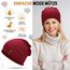 HAMUNI Mütze Damen Dünne Mütze Herren - Slouch Beanie Mütze - Leicht Weich Chemo Mütze - Atmungsaktiv Long Beanie - Elastisch Mütze - Ideale Beanie Mütze für Alle Jahreszeiten (Rot)