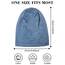 Senker Fashion Slouchy Beanie-Mütze für Damen und Herren, Chemo-Kopfbedeckung, Baumwolle, weich, leicht, Chemo-Totenkopfkappe, elastisch, Blau / Violett, Large