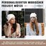 HAMUNI Mütze Damen Slouch Beanie Mütze Herren Elastisch Weich Bequem Jersey Mützen Klassische Mode Longbeanie perfekt für Frühling Herbst und Winter (Schnee Weiß)