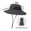 Wmcaps Sonnenhut Herren UV Schutz, Breite Krempe Wanderhut Damen Outdoor, Faltbar Safari Sonnenschutz Hut（Dunkelgrau）