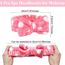 KEYRI 4 Stück Kosmetik Haarband Spa Bowknot Haarbänder Spa Gesicht Stirnband für Damen Elastisch Korallenvlies Haarband Schminken für Gesicht Waschen Yoga (Weiß, Rosa, Blau, Leopard, Einheitsgröße)
