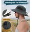 Wmcaps Sonnenhut Herren UV Schutz, Breite Krempe Wanderhut Damen Outdoor, Faltbar Safari Sonnenschutz Hut（Dunkelgrau）