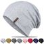 HAMUNI Mütze Damen Herren, Weich Dünne Slouch Beanie Mütze aus Baumwolle, Leichte Atmungsaktiv Longbeanie, Elastisch Jersey Chemo Mütze für Alle Jahreszeiten