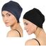 Deresina Bambus Chemo-Kopfbedeckung für Frauen & Männer – Ultra-weiche, atmungsaktive Schlafmütze bei Alopezie & Haarausfall, leichte Beanie für Tag & Nacht (x Schwarz - Denim - Einheitsgröße)