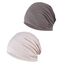 YOFASEN Slouchy Beanie Mütze - Chemo Cancer Kopfbedeckung aus Baumwolle Schlafmütze Turban Kopfbedeckung Strecken Muslimisches Kopftuch für Frauen Männer(2er Pack), Khaki + Beige, One size