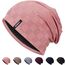 HAMUNI Slouch Beanie Mütze für Herren Damen, Dünne und Leichte Jacquard Jersey Beanies Chemo Kopfbedeckung Mützen Laufmütze Mütze Slouchy Baggy Beanie Unisex Flexible Klassische Winter Sommer Hüte