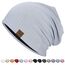 HAMUNI Slouchy Beanie Hip-Hop Weiche Leichte Laufende Beanie Mütze Atmungsaktivität Erwachsene Zwerg Hüte Chemo Cap Schädel Cap für Herren Damen (Nebelblau)