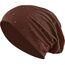Jersey Baumwolle elastisches Long Slouch Beanie Unisex Herren Damen mit Strass Stern Steinen Mütze Heather in 35 (7) (Brown)
