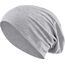 Jersey Baumwolle elastisches Long Slouch Beanie Unisex Herren Damen mit Strass Stern Steinen Mütze Heather in 35 (7) (Heather Light Grey)