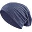 Jersey Baumwolle elastisches Long Slouch Beanie Unisex Herren Damen mit Strass Stern Steinen Mütze Heather in 35 (7) (Heather Grey-Blue)