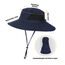 Wmcaps Sonnenhut Herren UV Schutz, Breite Krempe Wanderhut Damen Outdoor, Faltbar Safari Sonnenschutz Hut（Marineblau）