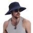 Wmcaps Sonnenhut Herren UV Schutz, Breite Krempe Wanderhut Damen Outdoor, Faltbar Safari Sonnenschutz Hut（Marineblau）