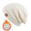 CAOZITOU Mütze Damen Winter, Beanie Wintermütze Thermo Warm Fleece, Weiche Strickmütze für Outdoorsport (Weiß)