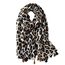 Soudittur Damen Schal Leopardenmuster Winter Warmer Halstücher mit Fransen - Übergroßer 180 * 100 cm (Beige)