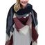 Lantch Damen Schal Kariert übergroßer Quadratisch Deckenschal Herbstschal Winterschal Karo Tartan Streifen Plaid Muster XXL Oversized Fransen Poncho (Stil4)