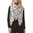 Durio Karoschal Damen Schal Winter Weich Deckenschal Quadratisch Übergroßer Strickschal Kariert Poncho mit Fransen Beige A24