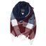 Lantch Damen Schal Kariert übergroßer Quadratisch Deckenschal Herbstschal Winterschal Karo Tartan Streifen Plaid Muster XXL Oversized Fransen Poncho (Stil4)