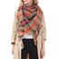 Durio Schal Damen Karoschal Winter Weich Deckenschal Übergroßer Strickschal Kariert Tuch Elegant mit Fransen Orange Einheitsgröße