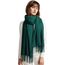 MaaMgic Schal Damen Warm Winter Herbst unifarben Baumwolle mit quasten/fransen, 20+ Farben Einfarbig & Kariert Pashmina Stola Schals MEHRWEG,Dunkel Grün