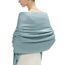 MaaMgic Schal Damen Warm Winter Herbst unifarben Baumwolle mit quasten/fransen, 20+ Farben Einfarbig & Kariert Pashmina Stola Schals MEHRWEG,Soft Blau