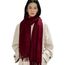 MaaMgic Schal Damen Warm Winter Herbst unifarben Baumwolle mit quasten/fransen, 20+ Farben Einfarbig & Kariert Pashmina Stola Schals MEHRWEG,Wein Rot
